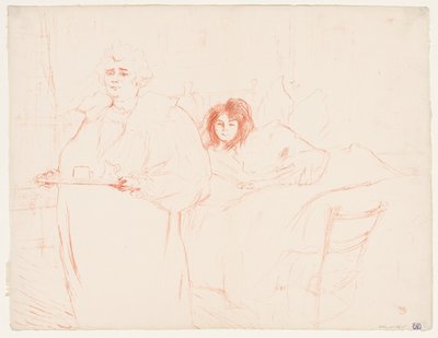 Elles: Woman Carrying a Tray, Mme. Baron and Mlle. Popo by Henri de Toulouse Lautrec
