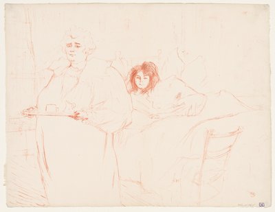 Elles: Woman Carrying a Tray, Mme. Baron and Mlle. Popo by Henri de Toulouse Lautrec