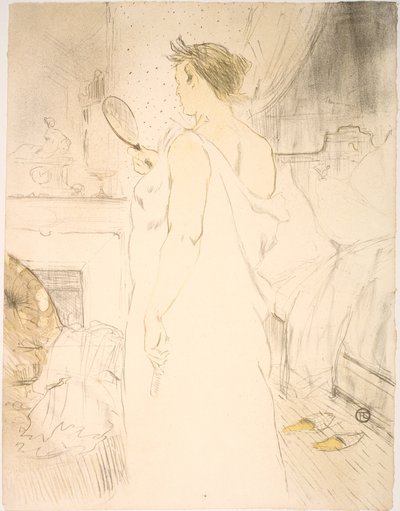 Woman with Ice, Handheld Mirror by Henri de Toulouse Lautrec