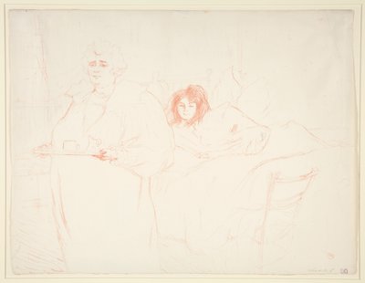 Woman with a Tray, Breakfast, Madame Baron and Mademoiselle Popo, from the series Elles by Henri de Toulouse Lautrec