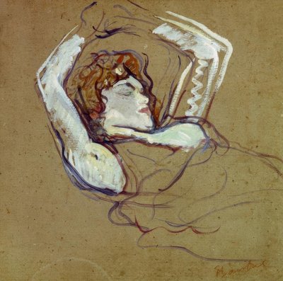 Woman Lying on Her Back, Arms Raised by Henri de Toulouse Lautrec