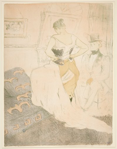Woman Fastening a Corset, Passing Conquest, from the series Elles by Henri de Toulouse Lautrec