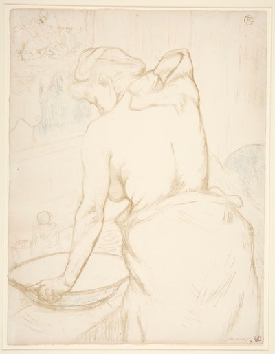 Woman at Her Toilette, Washing Herself, from the Series Elles by Henri de Toulouse Lautrec