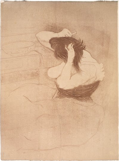 Woman Combing Her Hair, the Hairstyle by Henri de Toulouse Lautrec