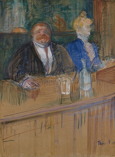 In the Café. The Patron and the Anemic Cashier. 1898 by Henri de Toulouse Lautrec