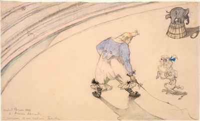 In the Circus - The Clown Footit as Animal Tamer by Henri de Toulouse Lautrec
