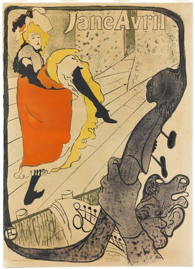 Jane Avril, 1893 by Henri de Toulouse Lautrec