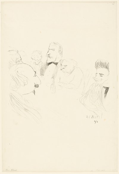 Menu Card for Adrien Hébrard by Henri de Toulouse Lautrec