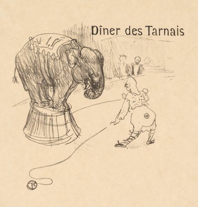 Menu from the Dinner Tarnais, 1896 by Henri de Toulouse Lautrec