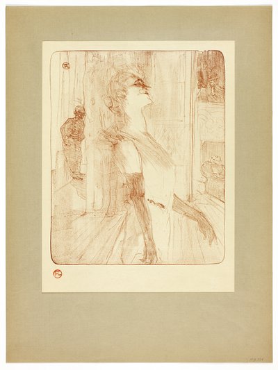 On the Stage, plate one from Yvette Guilbert by Henri de Toulouse Lautrec