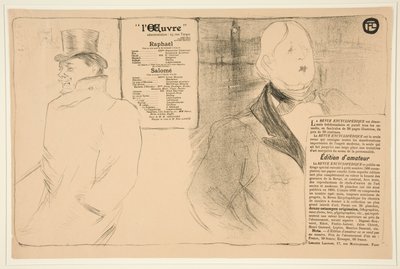 Oscar Wilde and Romain Coolus by Henri de Toulouse Lautrec