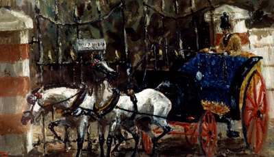 Pair of Horses in Front of Gate by Henri de Toulouse Lautrec