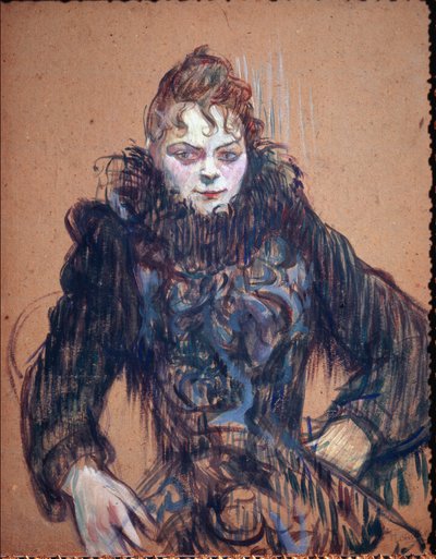 Portrait of a Woman in the Black Boa by Henri de Toulouse Lautrec