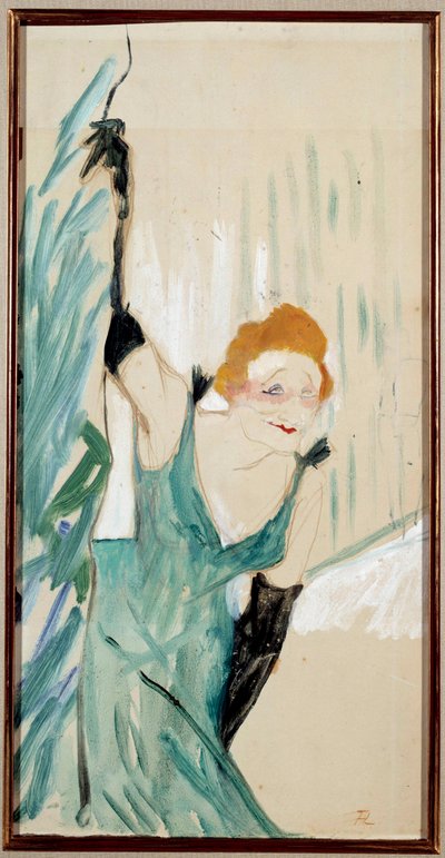 Portrait of the French Singer Yvette Guilbert (1867-1944) Saluting the Public by Henri de Toulouse Lautrec
