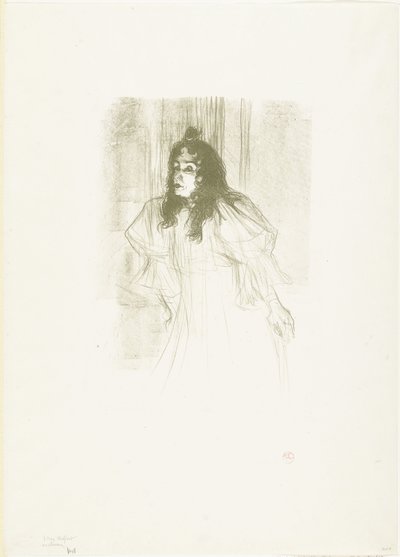 Portrait of the Singer May Belfort with Loose Hanging Hair by Henri de Toulouse Lautrec