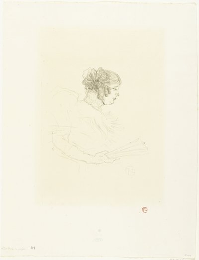 Portrait of Actress Luce Myrès with Fan by Henri de Toulouse Lautrec