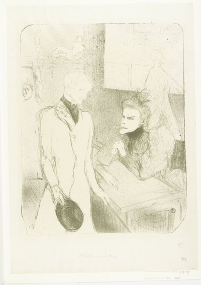 Portrait of Actress Marthe Brandès and Actor Charles le Bargy in the Play Les Cabotins by Henri de Toulouse Lautrec