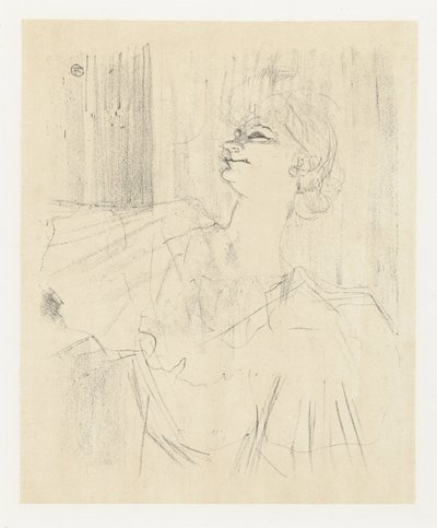 Portrait of Actress Yvette Guilbert in A Ménilmontant de Bruant (Yvette Guilbert: English Series) by Henri de Toulouse Lautrec
