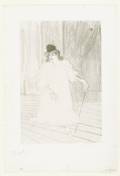 Portrait of Singer Cecy Loftus on Stage in Theater by Henri de Toulouse Lautrec
