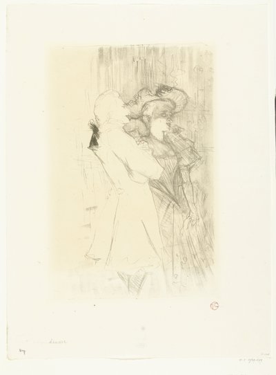 Portrait of Singer Marcelle Lender and Singer Numa Auguez in Operetta La Chanson de Fortunio by Henri de Toulouse Lautrec