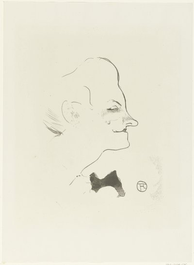 Portrait of Singer Yvette Gilbert (series title: Le Cafe Concert) by Henri de Toulouse Lautrec