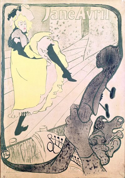 Poster Advertising Jane Avril at the Jardin de Paris (1893) by Henri de Toulouse Lautrec
