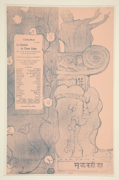 Programme of the Earthenware Chariot by Henri de Toulouse Lautrec