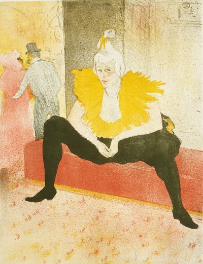 Seated Female Clown (Mademoiselle Cha-U-Kao), plate one from Elles by Henri de Toulouse Lautrec