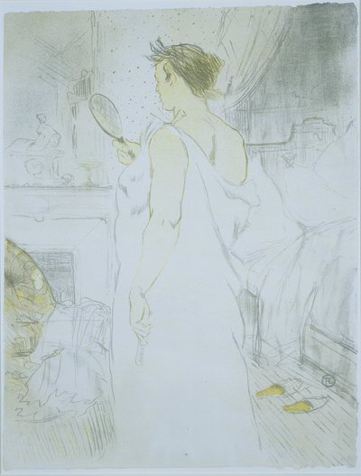 Standing Woman Looking in a Hand Mirror by Henri de Toulouse Lautrec