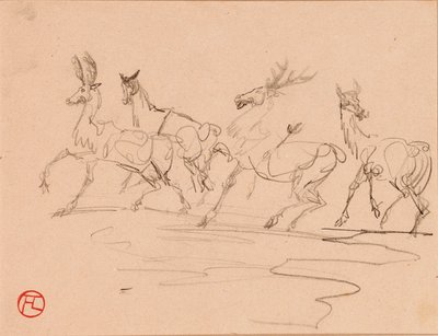 Stags and Hinds by Henri de Toulouse Lautrec