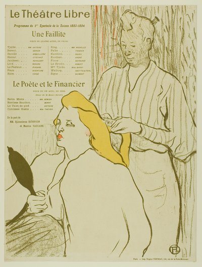 The Hairdresser, Program for the Théâtre Libre by Henri de Toulouse Lautrec