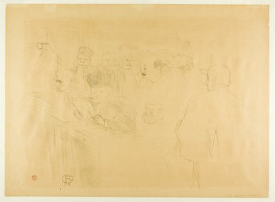 The Lebaudy Trial, Mademoiselle Marsy Giving Evidence by Henri de Toulouse Lautrec
