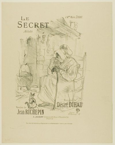 The Secret, from Mélodies de Désiré Dihau by Henri de Toulouse Lautrec