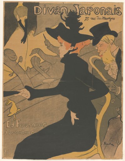Woman and Man in the Audience at a Singing Performance (Divan Japonais) by Henri de Toulouse Lautrec