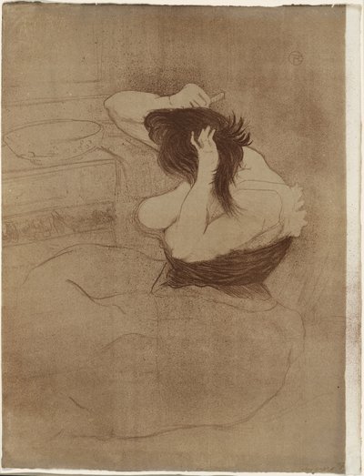 Woman Combing Her Hair—La Coiffure, Plate Seven from Elles by Henri de Toulouse Lautrec