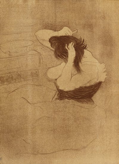 Woman Combing Her Hair, Plate VII from Elles, 1896 by Henri de Toulouse Lautrec