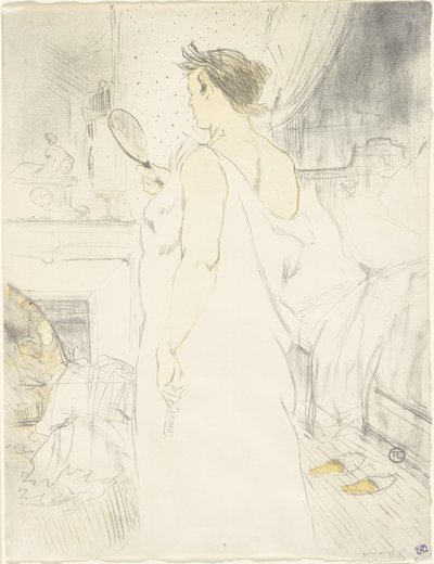 Woman at the Mirror—Mirror in Hand, plate six from Elles by Henri de Toulouse Lautrec