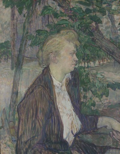 Woman seated in a Garden by Henri de Toulouse Lautrec