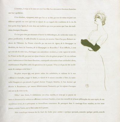 Yvette Guilbert - French Series: No. 10 by Henri de Toulouse Lautrec