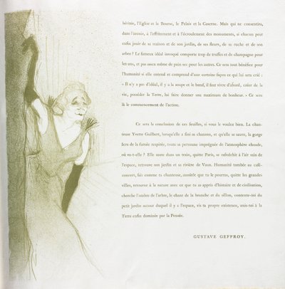 Yvette Guilbert-French Series: No. 16 by Henri de Toulouse Lautrec