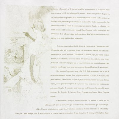 Yvette Guilbert - French Series: No. 6 by Henri de Toulouse Lautrec