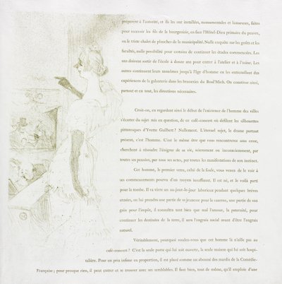 Yvette Guilbert-French Series: No. 6 by Henri de Toulouse Lautrec