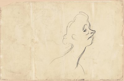 Yvette Guilbert (recto) Three-Quarter Length Study of Yvette Guilbert (verso) by Henri de Toulouse Lautrec