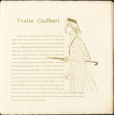 Yvette Guilbert by Henri de Toulouse Lautrec
