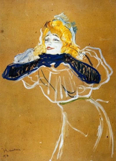 Yvette Guilbert Sings Linger Longer Loo by Henri de Toulouse Lautrec