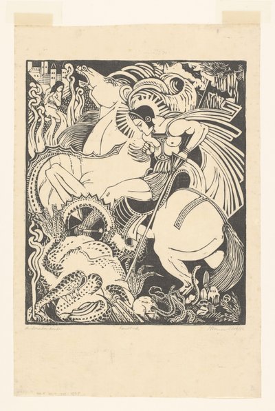 The Dragon Slayer by Henri van der Stok (signed by artist)