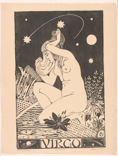 Zodiac Sign Virgo by Henri van der Stok (signed by artist)