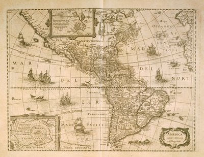 Map of the Americas by Henricus Hondius