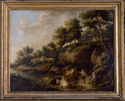 Landscape with Cowherd by Henricus Josephus Antoniessen