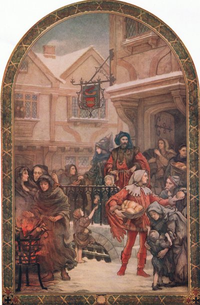 Sir Richard Whittington distributing charity, illustration from 